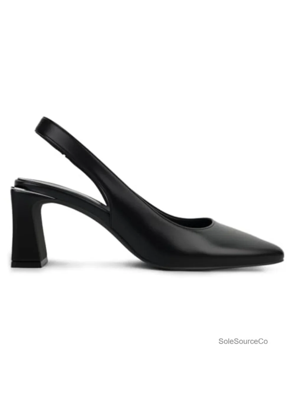 Chunky Block Heels for Women Pointed Toe Slingback Ankle Strap Pumps